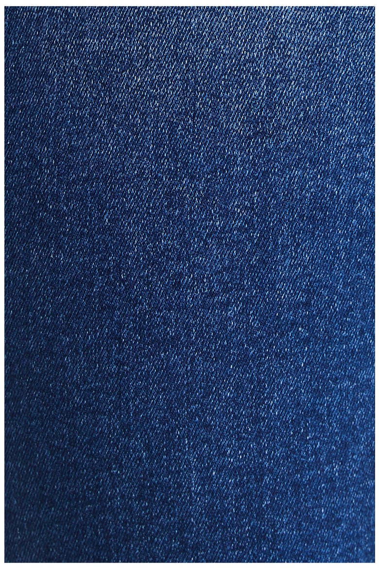 Button Fly High Waist Crop Straight Leg Jeans, Alternate, color, DARK BLUE