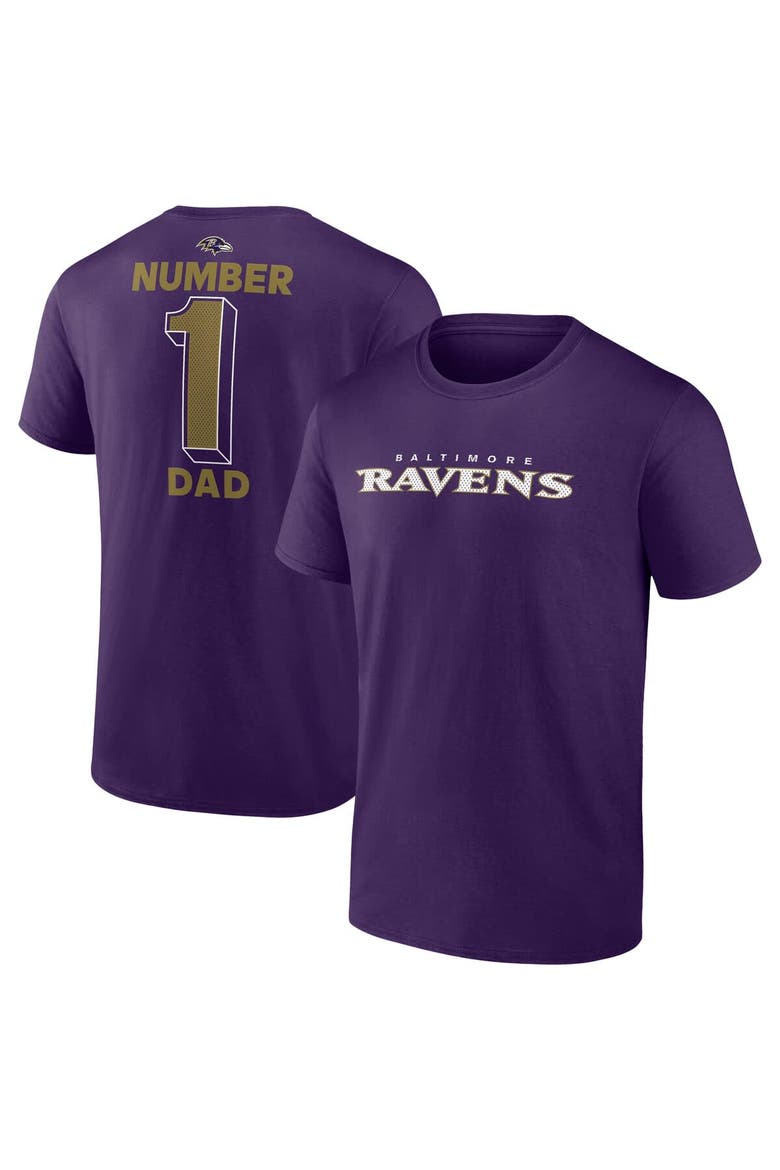 Men's Fanatics  Purple Baltimore Ravens Big & Tall Number One Dad T-Shirt, Main, color, Purple