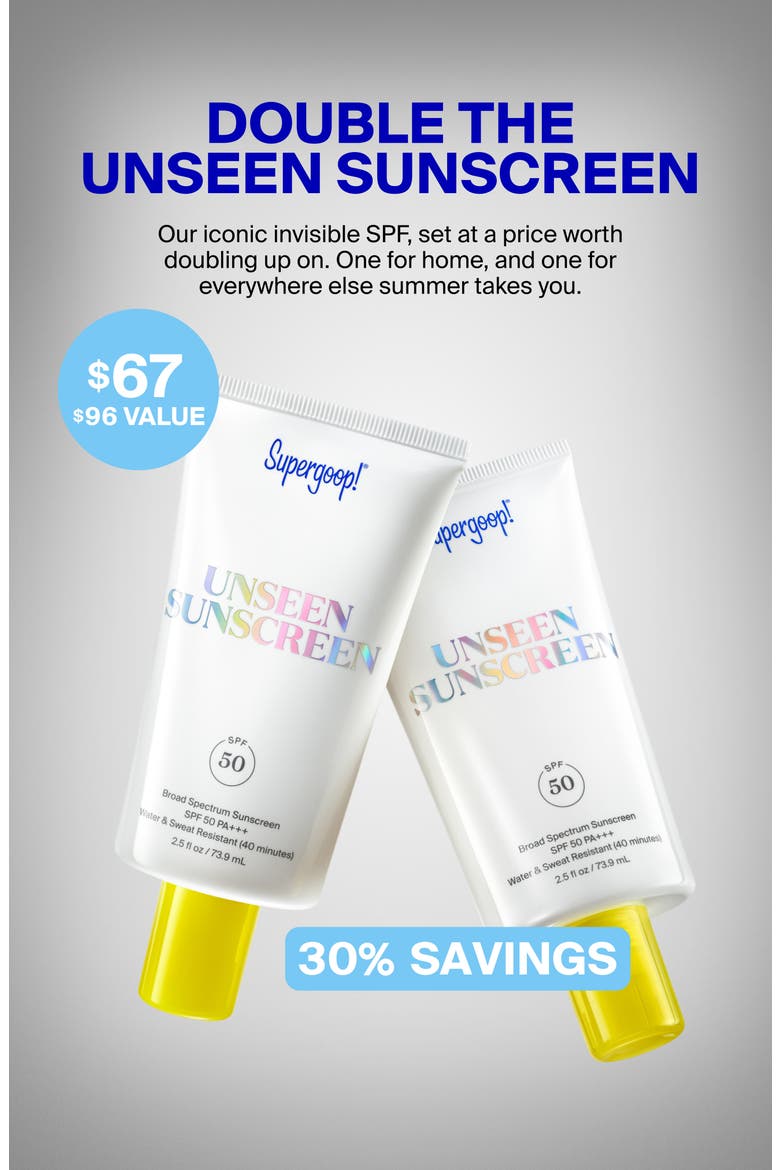 Unseen Sunscreen Broad Spectrum SPF 50 Duo $96 Value, Alternate, color, NO COLOR