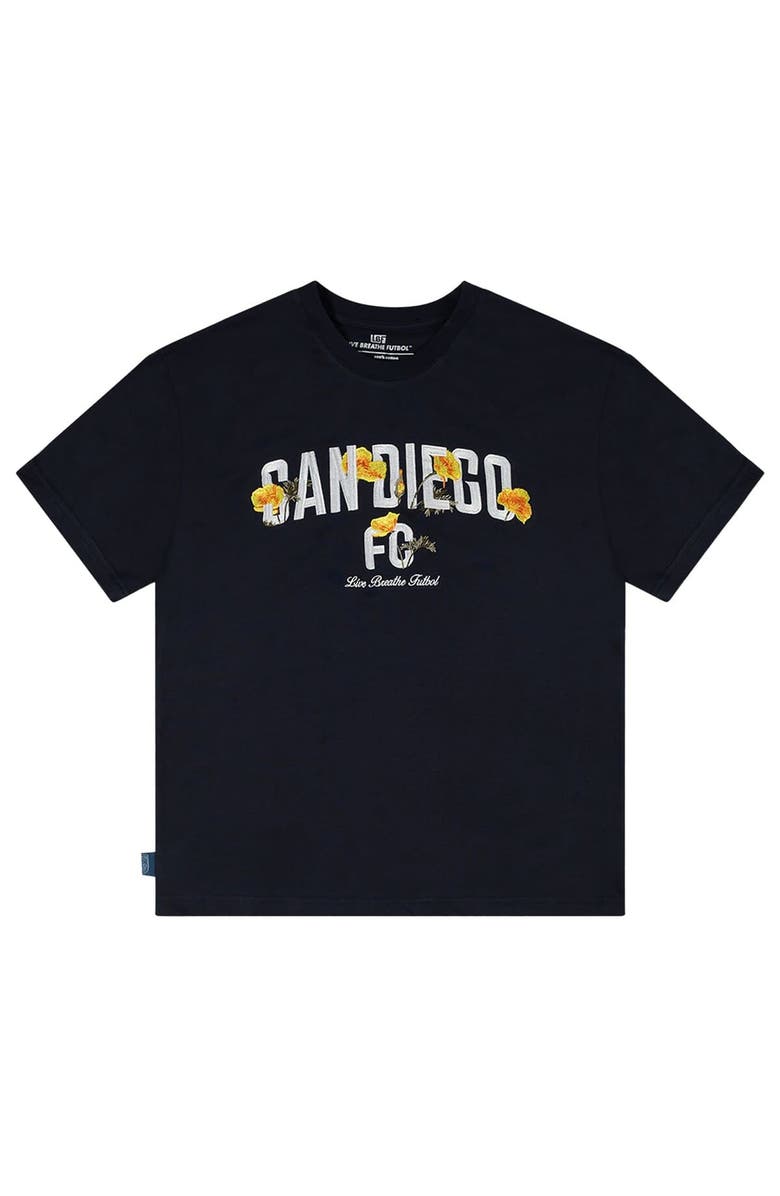 Live Breathe Futbol Unisex Live Breathe Futbol Navy San Diego FC Floral T-Shirt, Alternate, color, 