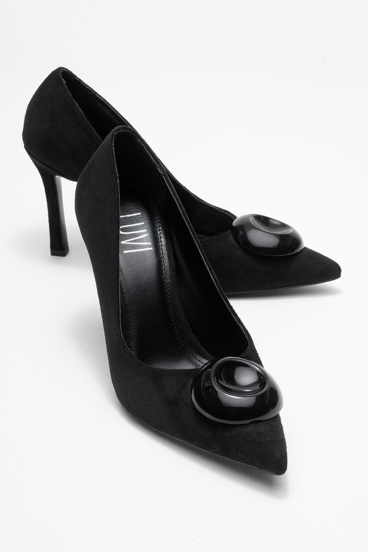 Prologue Shoes Jordana Pointed Toe Pump, Alternate, color, Black Suede