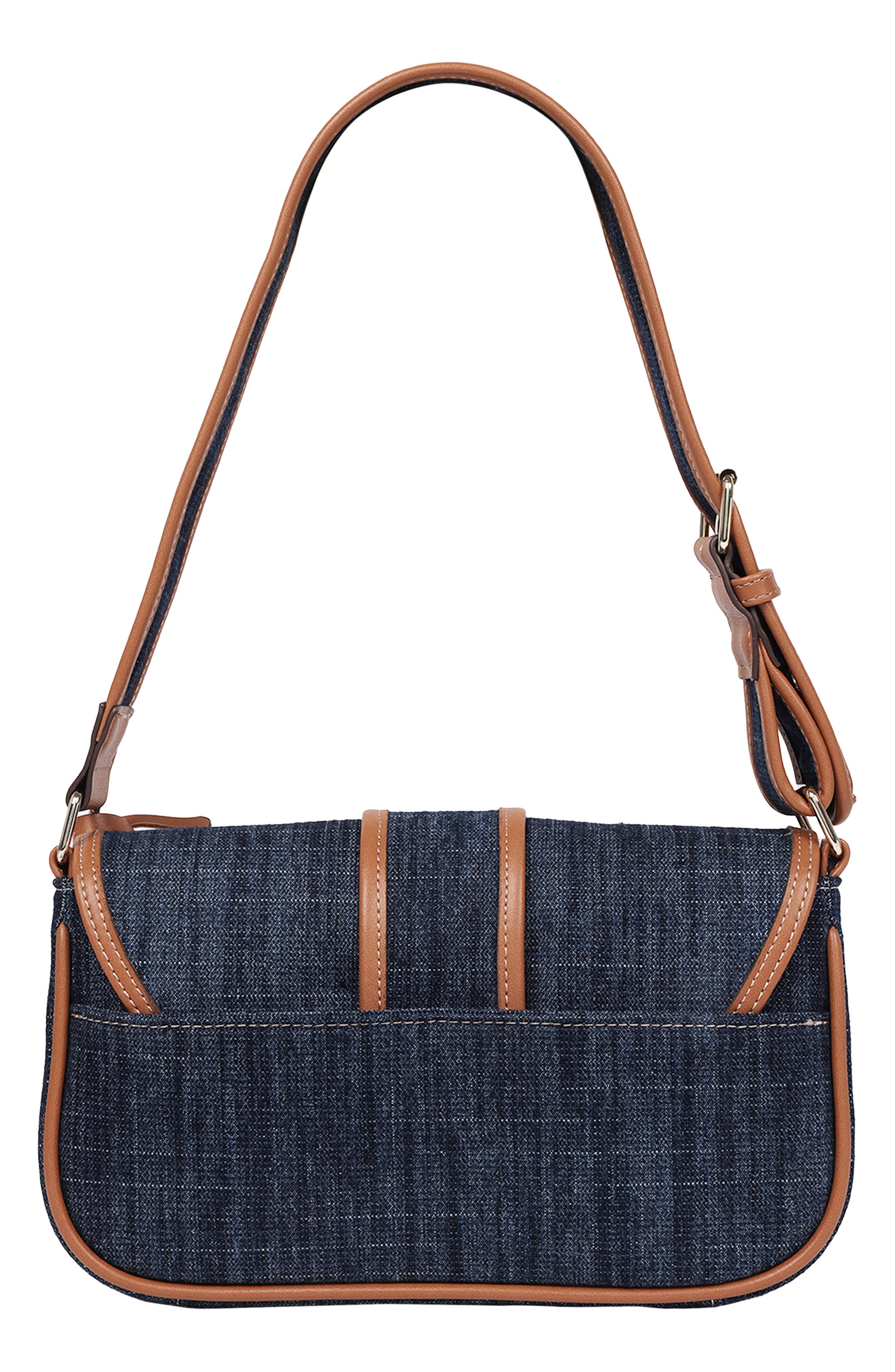 True Religion Double Pocket Denim Satchel, Alternate, color, 