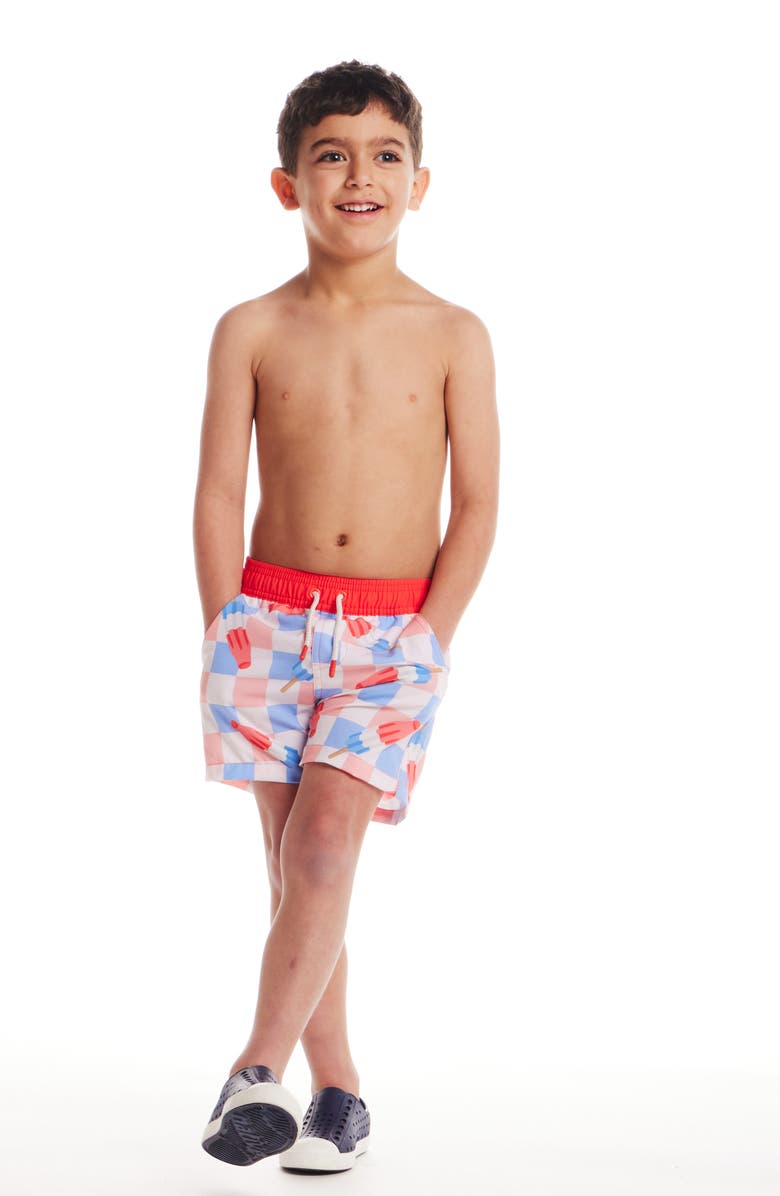 Andy & Evan Kids' Print Swim Trunks, Alternate, color, Ice Pop