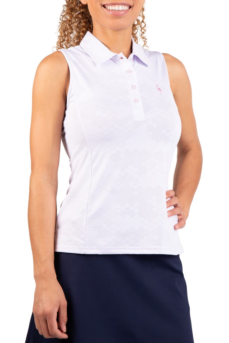 Honeycomb Textured Polo Tank, Alternate, color, WHITE