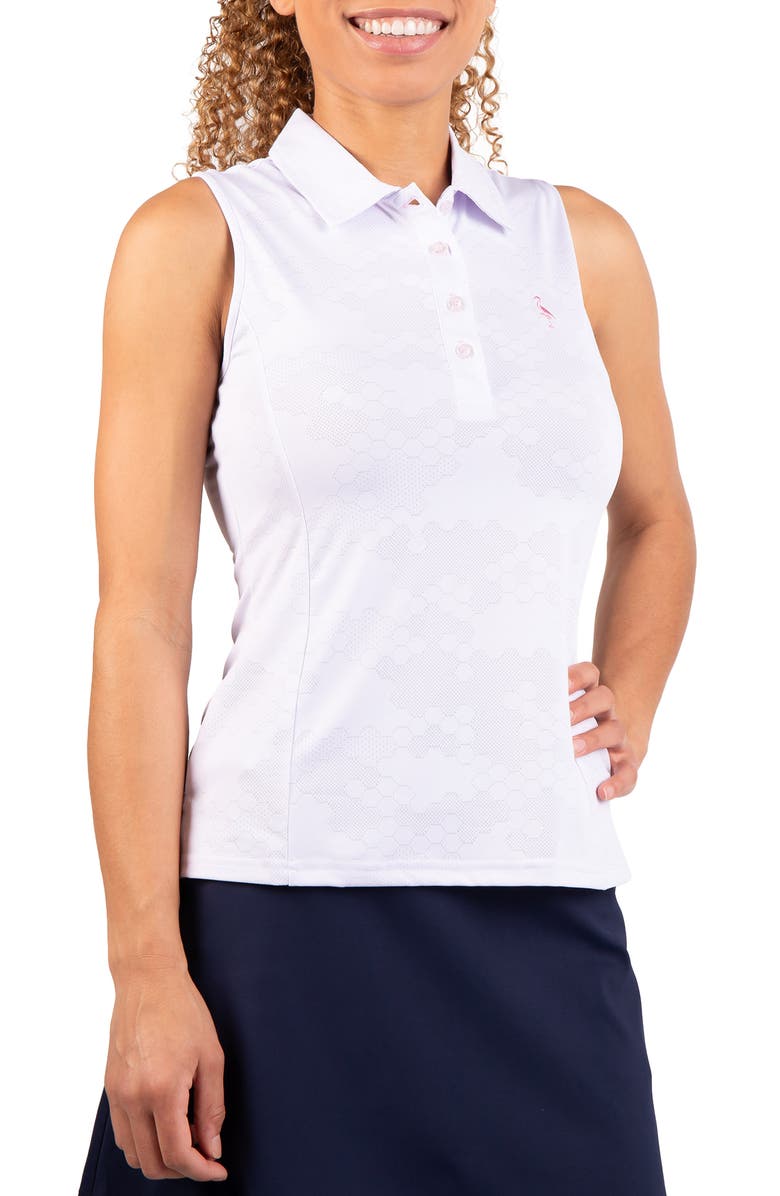 TailorByrd Honeycomb Textured Polo Tank, Alternate, color, White