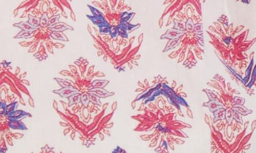 Lucky Brand Border Print Button-up Shirt In Purple Combo
