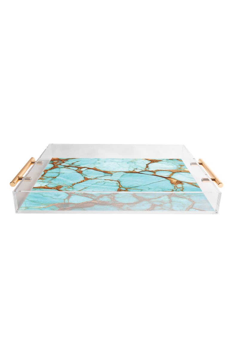 Deny Designs Turquoise Print Tray, Main, color, Turquoise