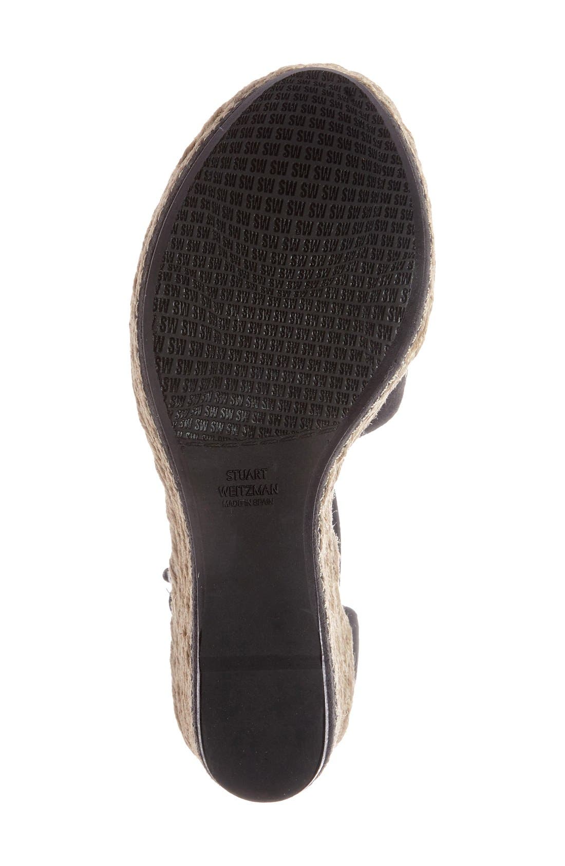 'Soho Gal' Espadrille Wedge Sandal, Alternate, color, BLACK SUEDE