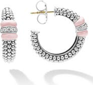 LAGOS Pink Caviar Diamond Hoop Earrings