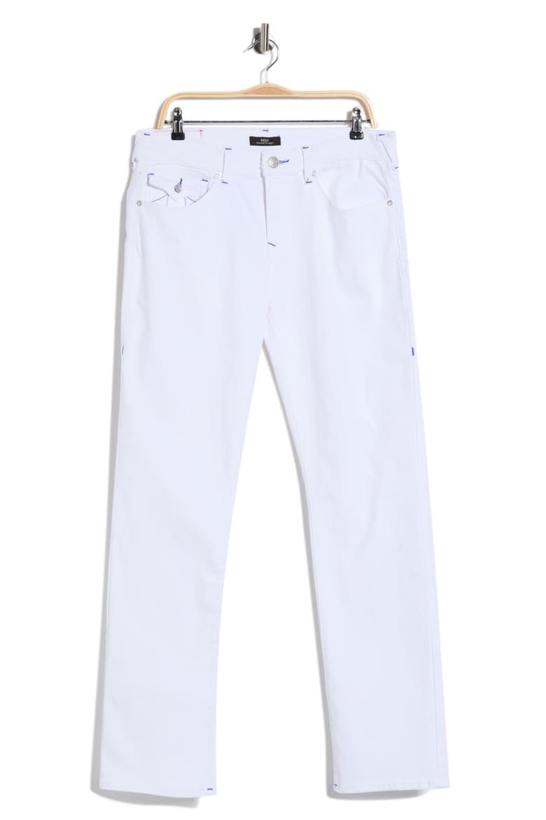 Ricky Snap Flap Straight Leg Jeans, Alternate, color, OPTIC WHITE