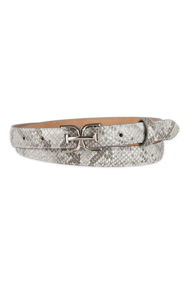 Feather Edge Patent Leather Belt, Main, color, GREY/ WHITE