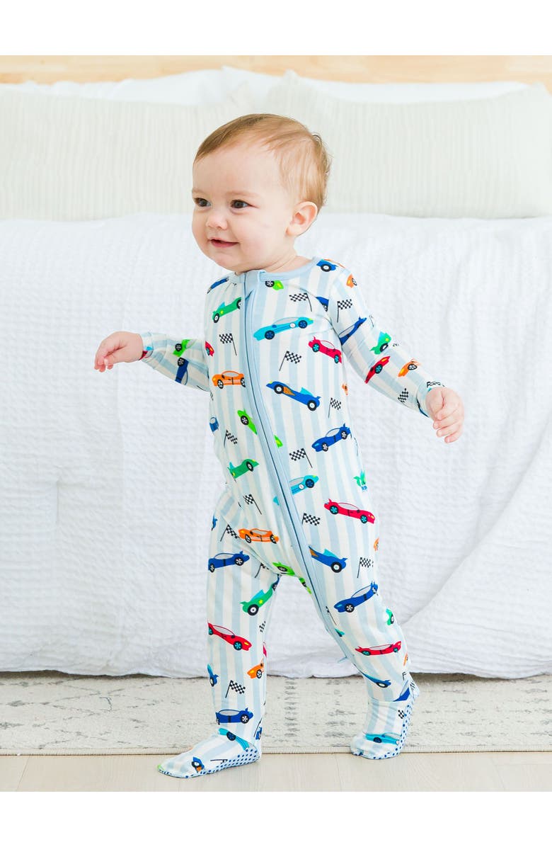 RuggedButts SoftSnooze Baby Boys One Piece Footie Pajamas, Alternate, color, Let's Roll