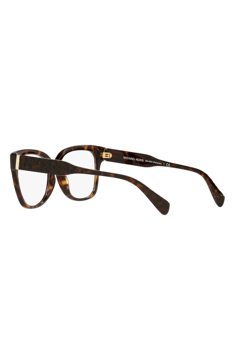 Michael Kors Palawan 54mm Square Optical Glasses, Alternate, color, Dk Tort