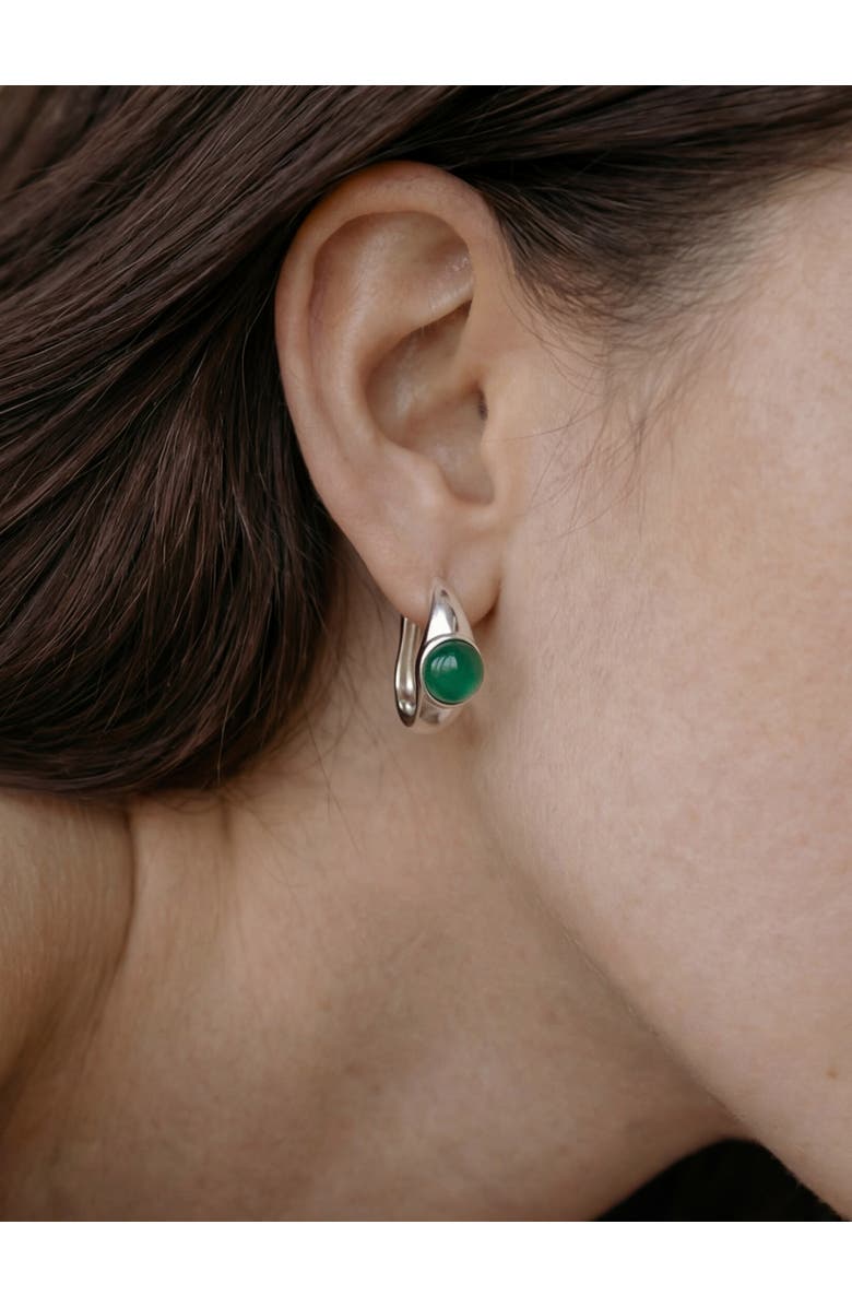 seree Brooke Jade Stone Hoop Earrings, Alternate, color,