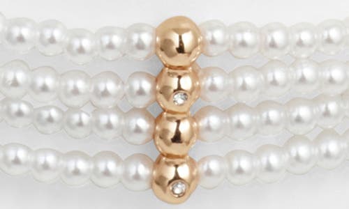 Open Edit Faux Pearl Choker Necklace In White