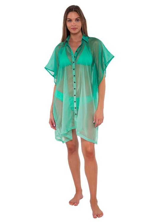 Shop Sunsets Shore Thing Cover-up Tunic In Mint