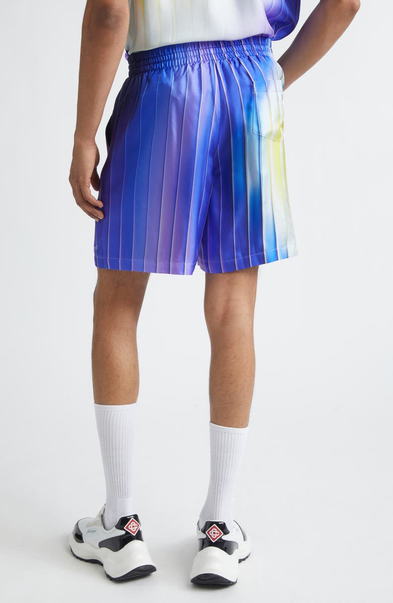 Casablanca Shockwave Stripe Silk Drawstring Shorts, Alternate, color, Silk Twill