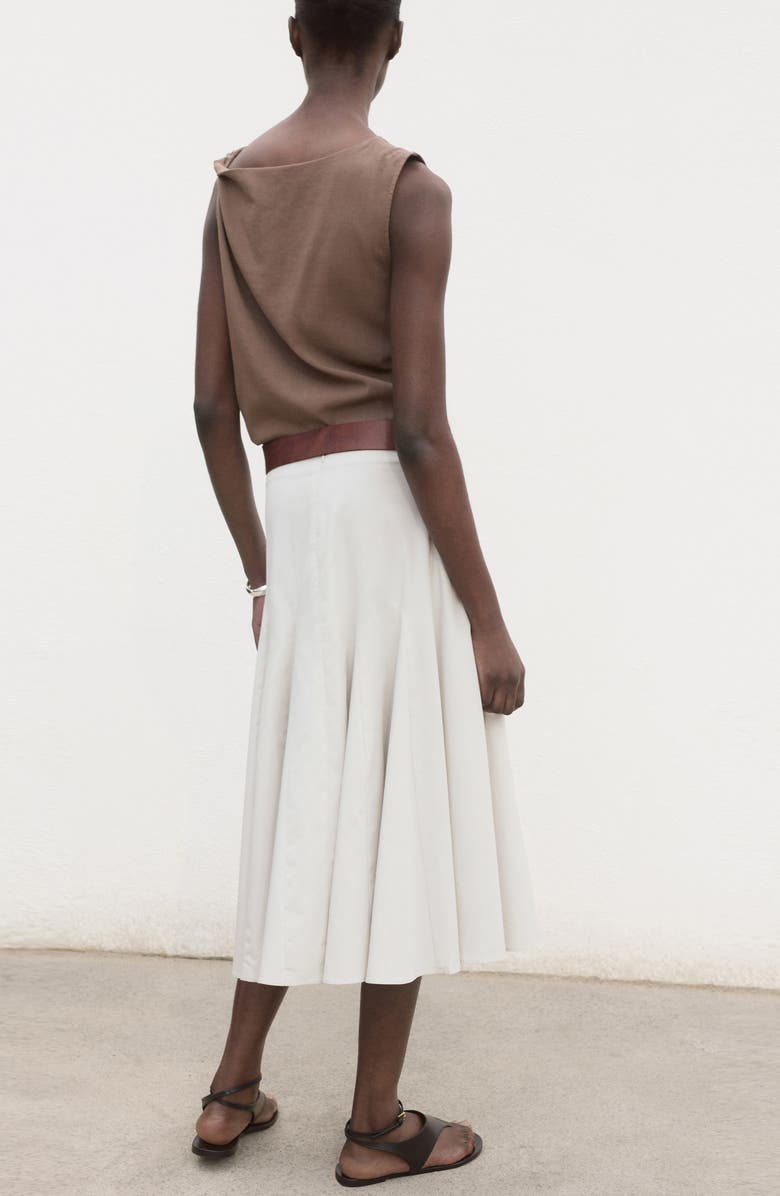 MANGO Pleat Midi Skirt, Alternate, color, Grey