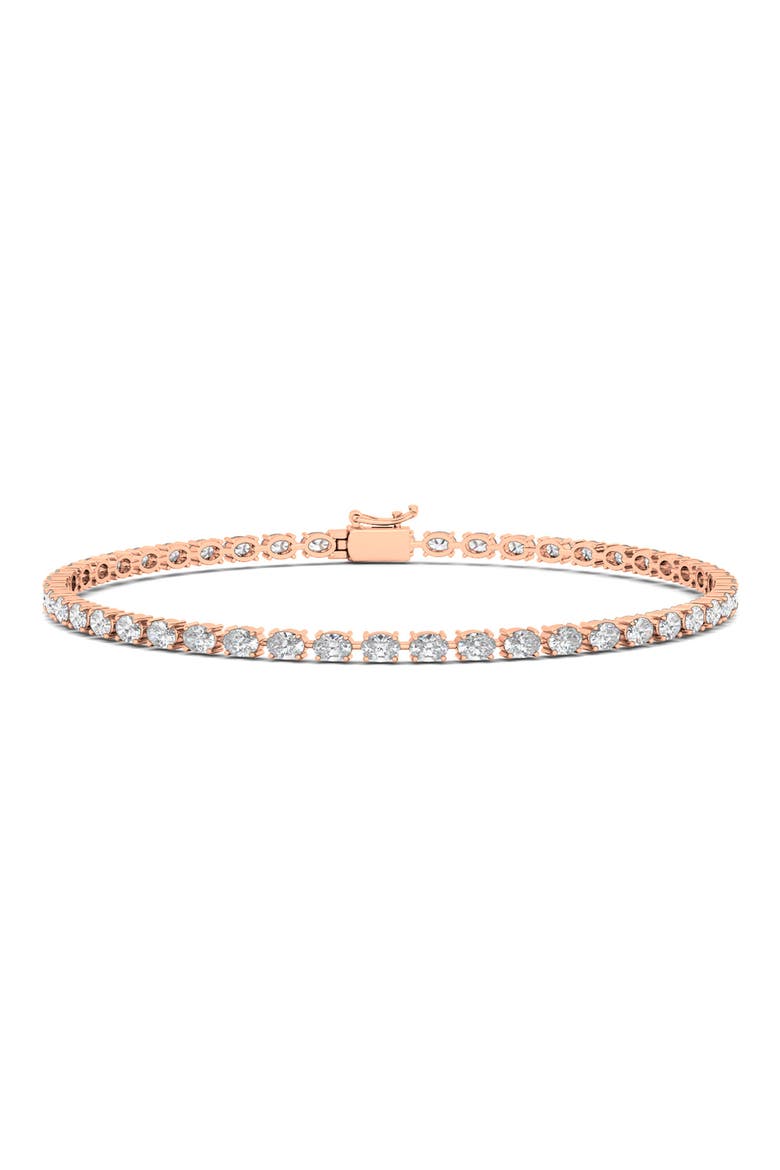 Oval Cut Lab Created Diamond Tennis Bracelet, Main, color, 6.20 CTW ROSE GOLD