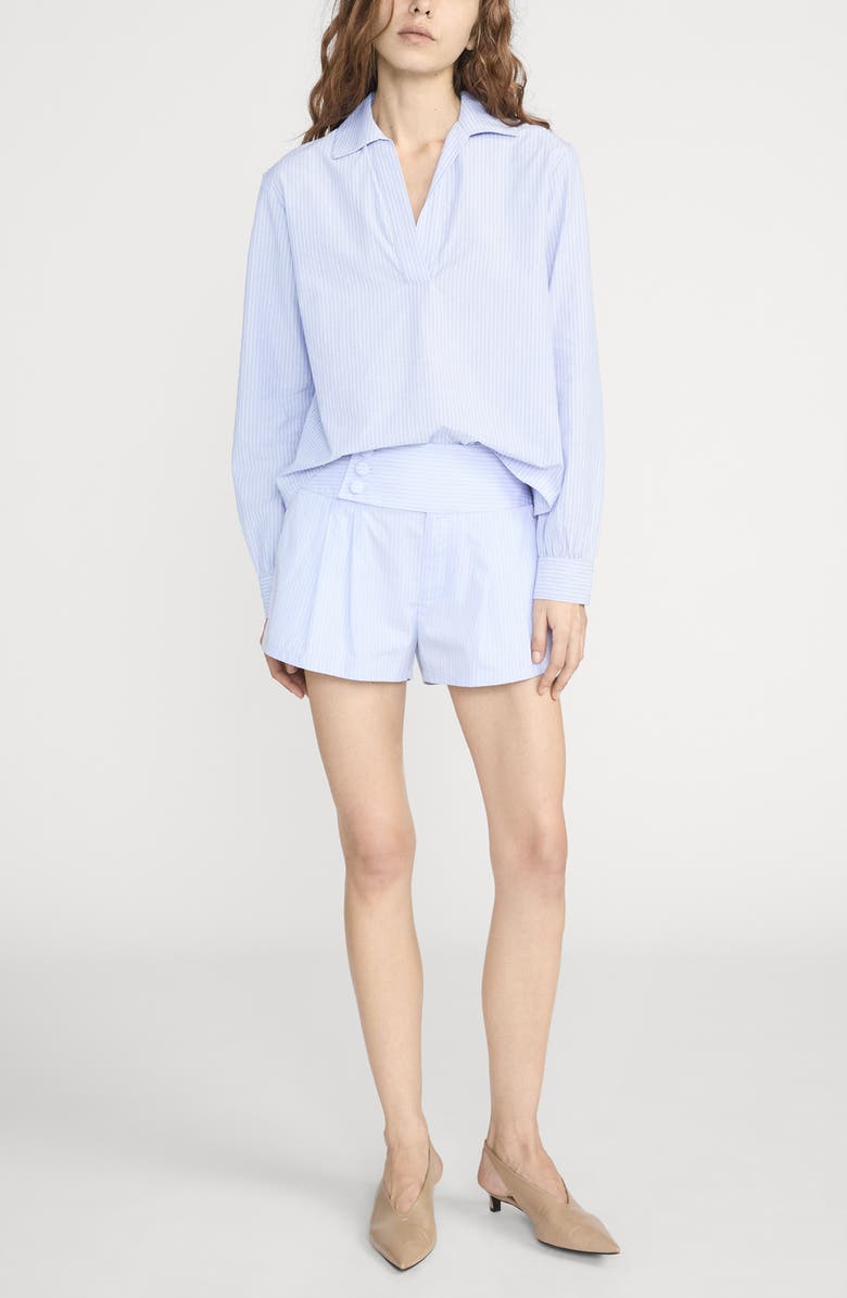 FRAME The Stripe V-Neck Popover Top, Alternate, color, 