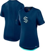 FANATICS Women's Fanatics Deep Sea Blue Seattle Kraken Authentic Pro Rink T-Shirt