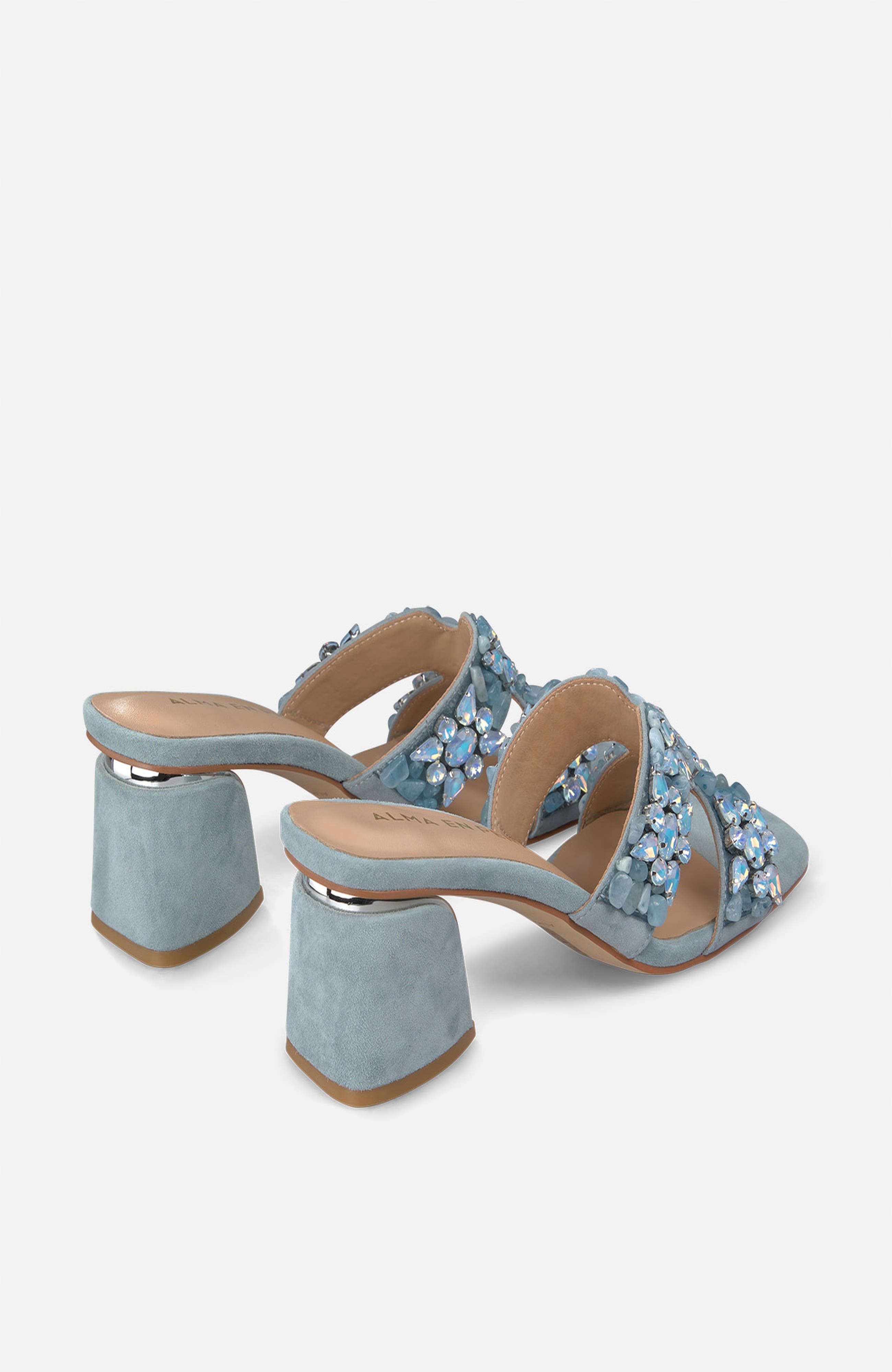 Alma en Pena Mule Heel, Alternate, color, Blue