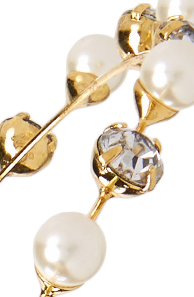 Jennifer Behr Ines Imitation Pearl and Crystal Headband, Alternate, color, Antique Gold