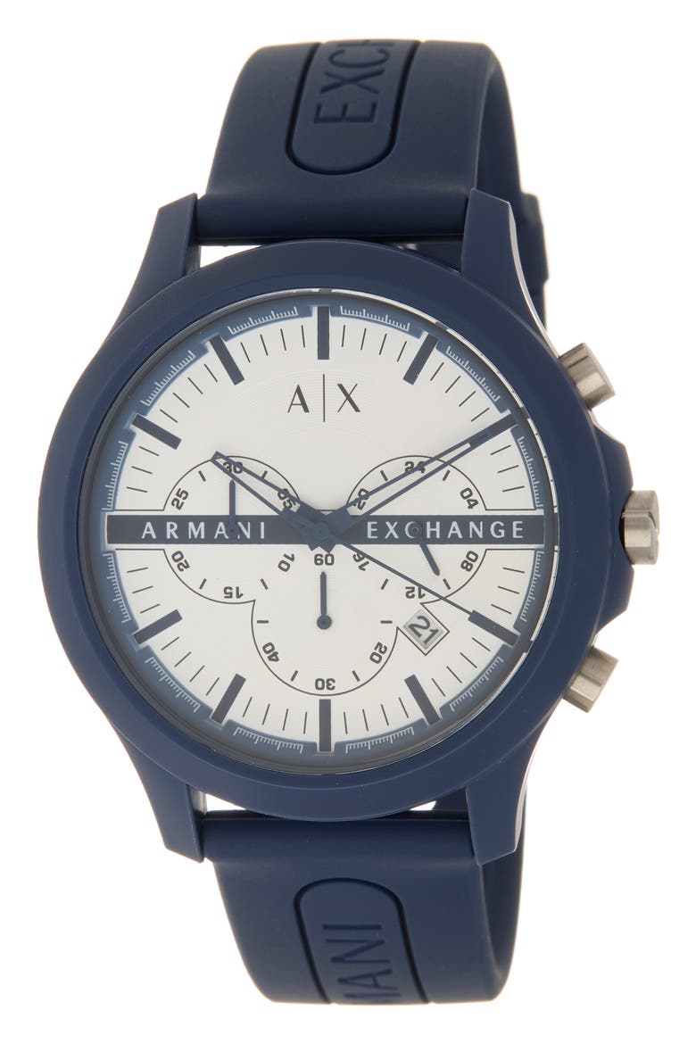 Hampton Chronograph Quartz Silicone Strap Watch, 46mm, Main, color, NO COLOR