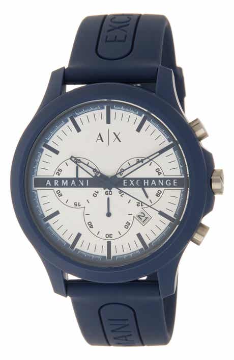 AX Armani Exchange Hampton Chronograph Quartz Silicone Strap Watch, 46mm
