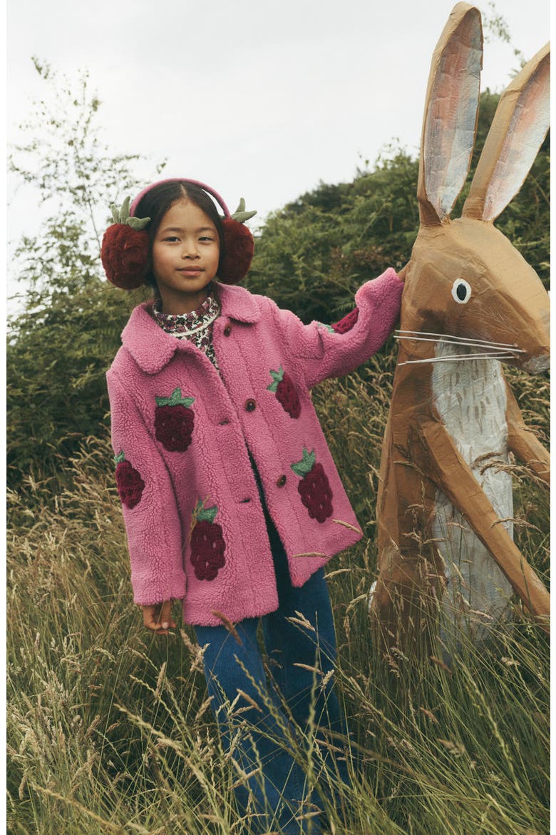 Kids' Borg Interest Jacket, Alternate, color, PINK RASPBERRIES