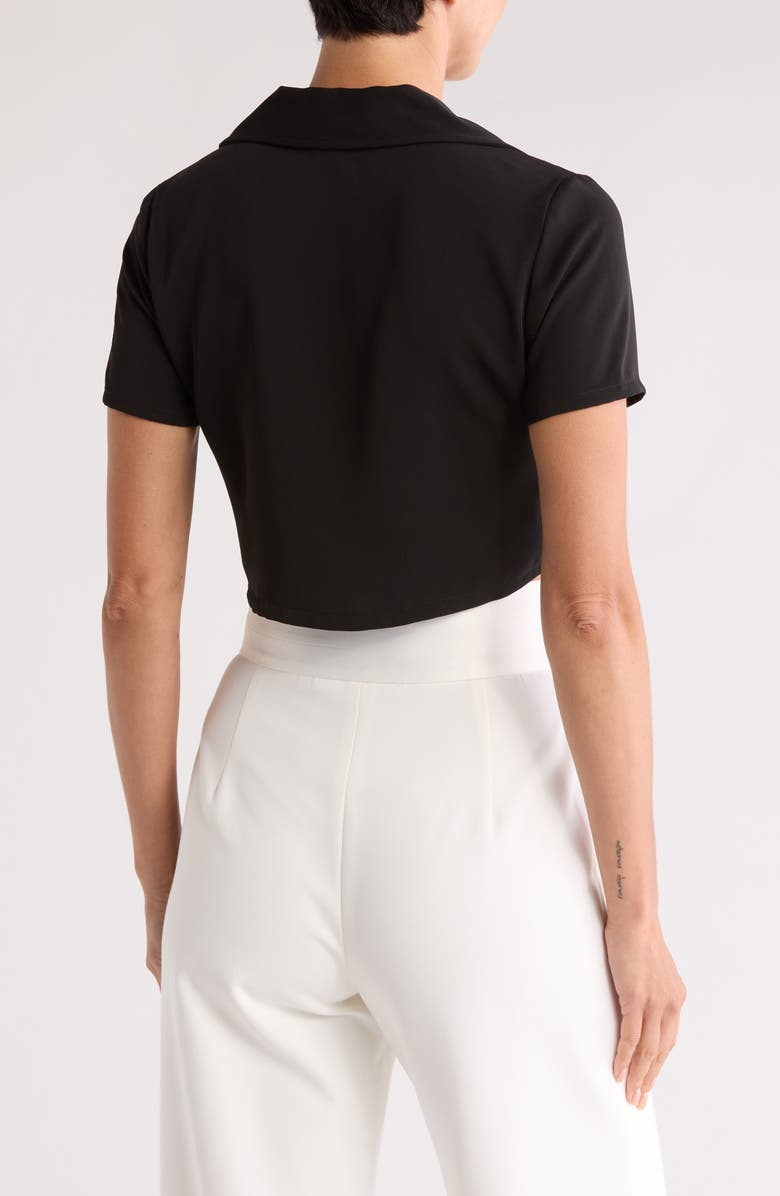 Calvin Klein Short Sleeve Crop Button-Up Shirt, Alternate, color, 