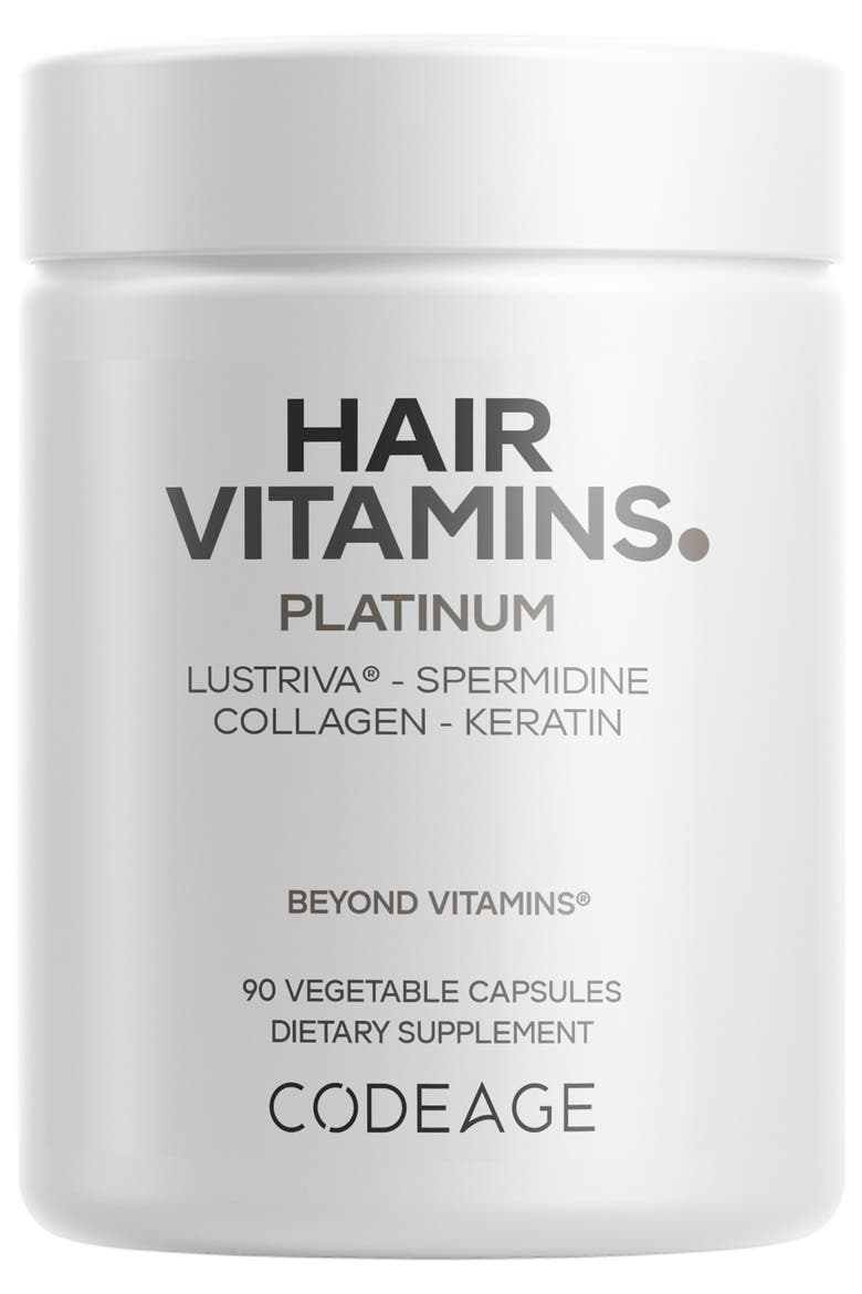 Hair Vitamins Platinum, Lustriva, AstraGin Supplement, Main, color, White