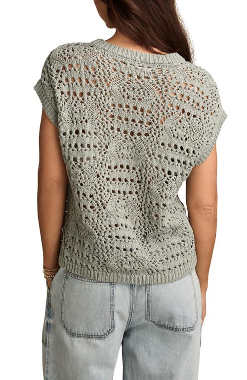 Lucky Brand Open Knit Sleeveless Sweater In Gray
