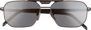 Prada 57mm Aviator Sunglasses