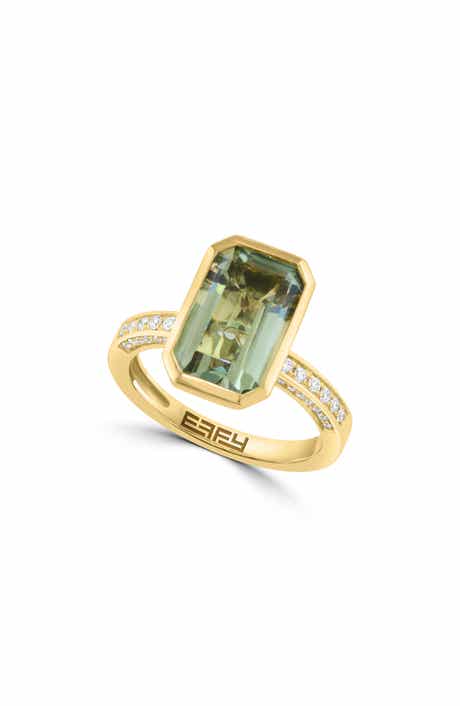 EFFY Green Amethyst & Diamond Ring