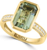 EFFY Green Amethyst & Diamond Ring