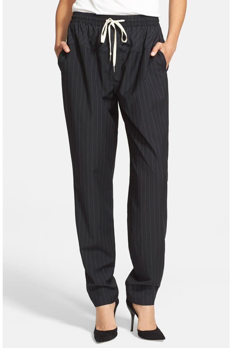 Pinstripe Track Pants, Main, color, JET