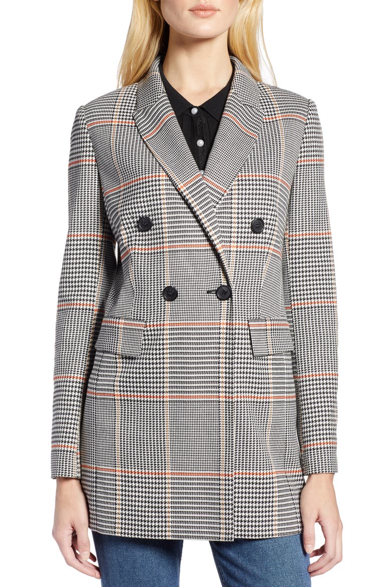 x Atlantic-Pacific Menswear Plaid Blazer, Alternate, color, BLACK PLAID
