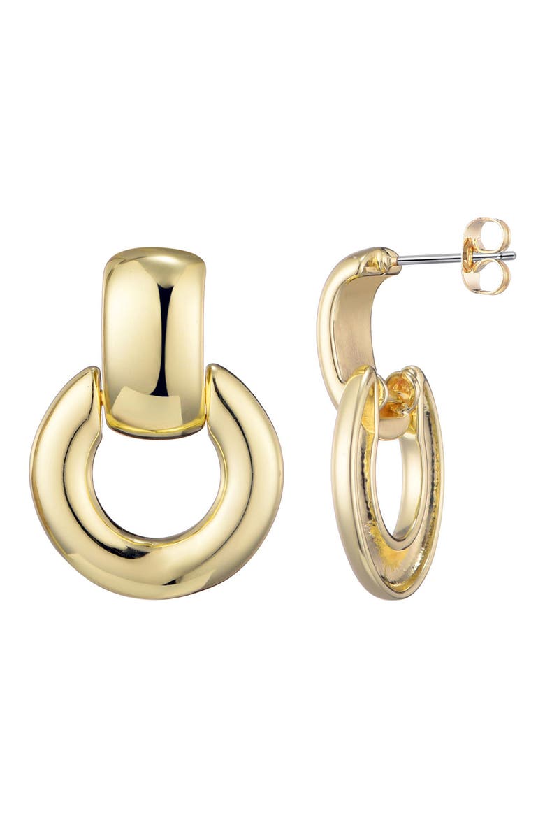 Knocker Drop Earrings, Alternate, color, GOLD