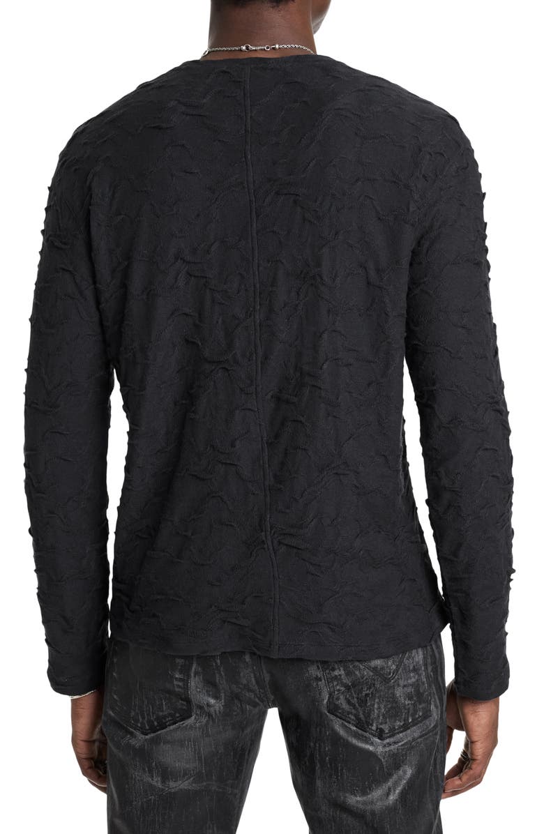 John Varvatos Cruzeiro Crinkle Texture Long Sleeve Cotton T-Shirt, Alternate, color,