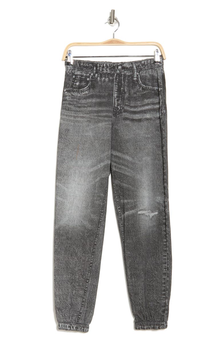 ECRU Mirage Denim Printed French Terry Joggers, Alternate, color, 