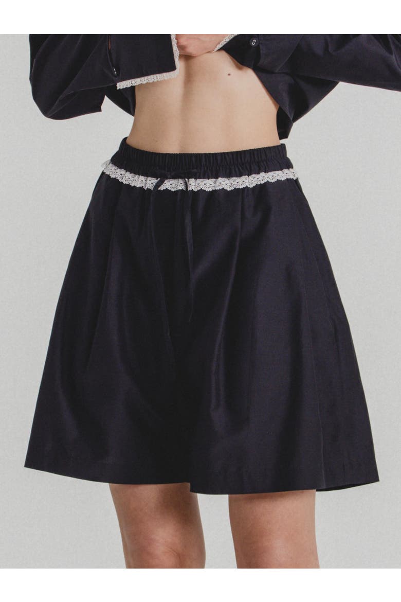 Silk Cotton Shorts, Main, color, Black
