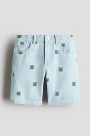 H&M Printed denim shorts