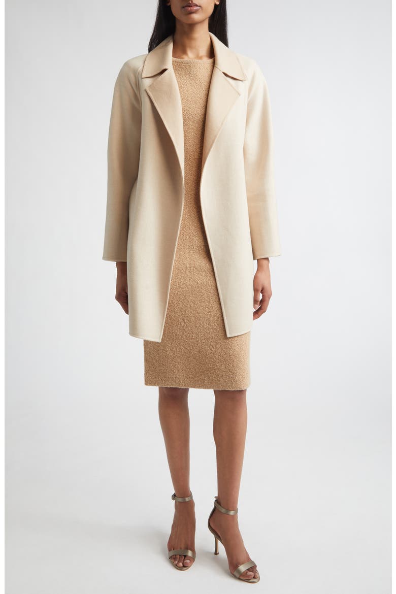 Wool & Cashmere Double Face Twill Coat, Alternate, color, ECRU/ CAMEL