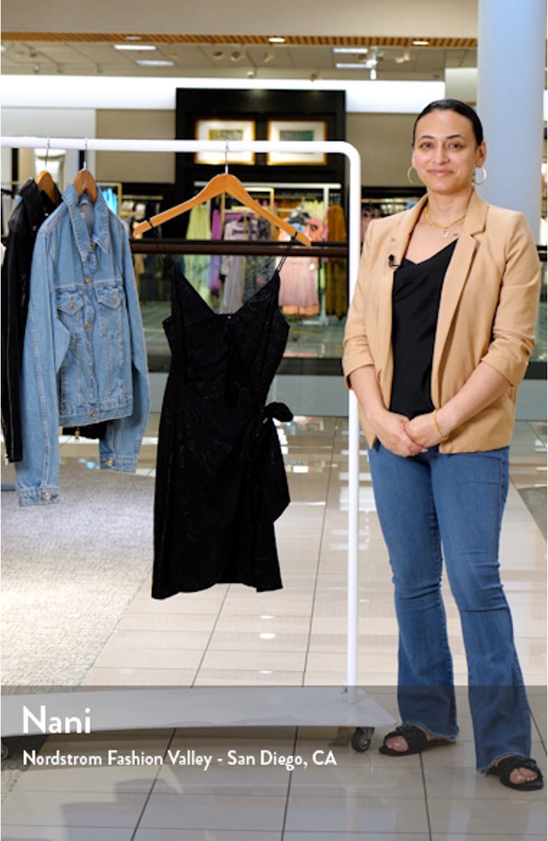 Georgina Jacquard Faux Wrap Satin Minidress, sales video thumbnail