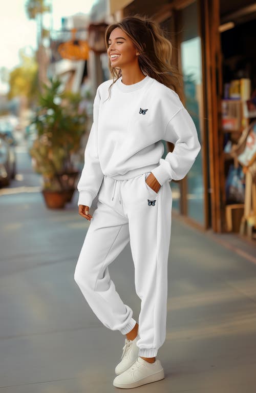 Dalix Butterfly Midweight Fleece Crewneck Sweatsuit