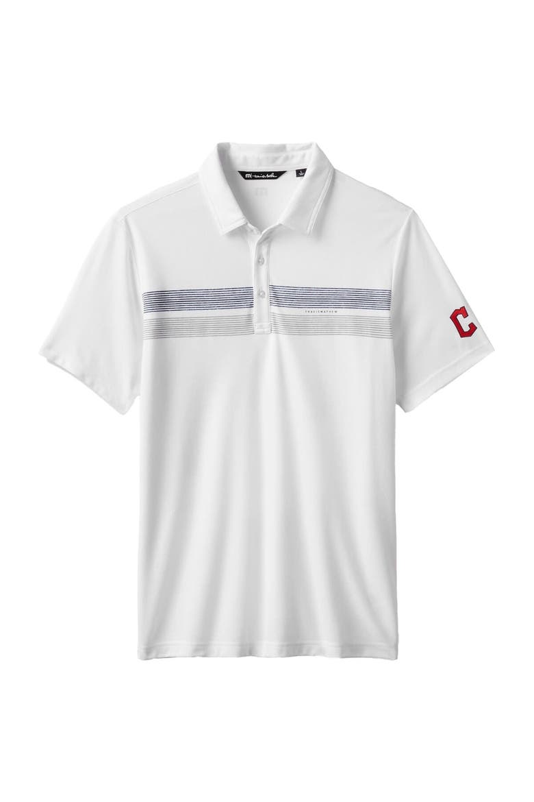 Men's TravisMathew White Cleveland Guardians Top Recruit Tri-Blend Polo, Alternate, color, White