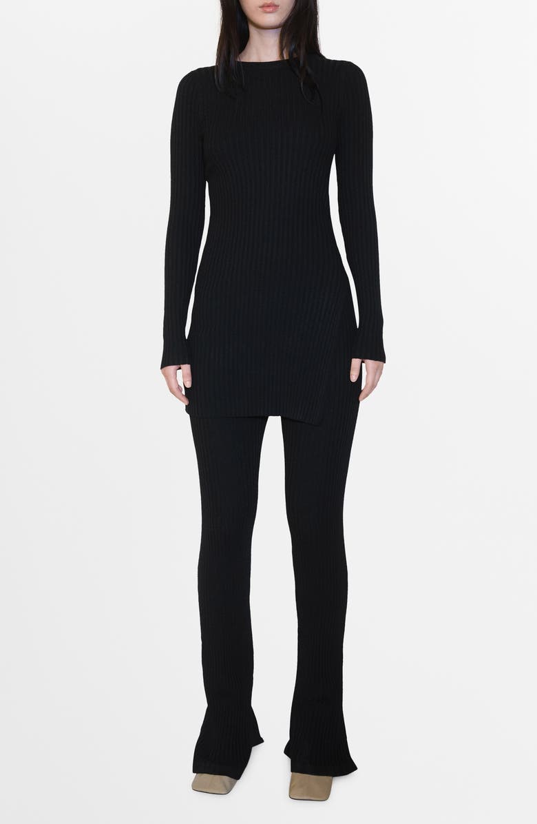 MANGO Rib Long Sleeve Minidress, Main, color, 