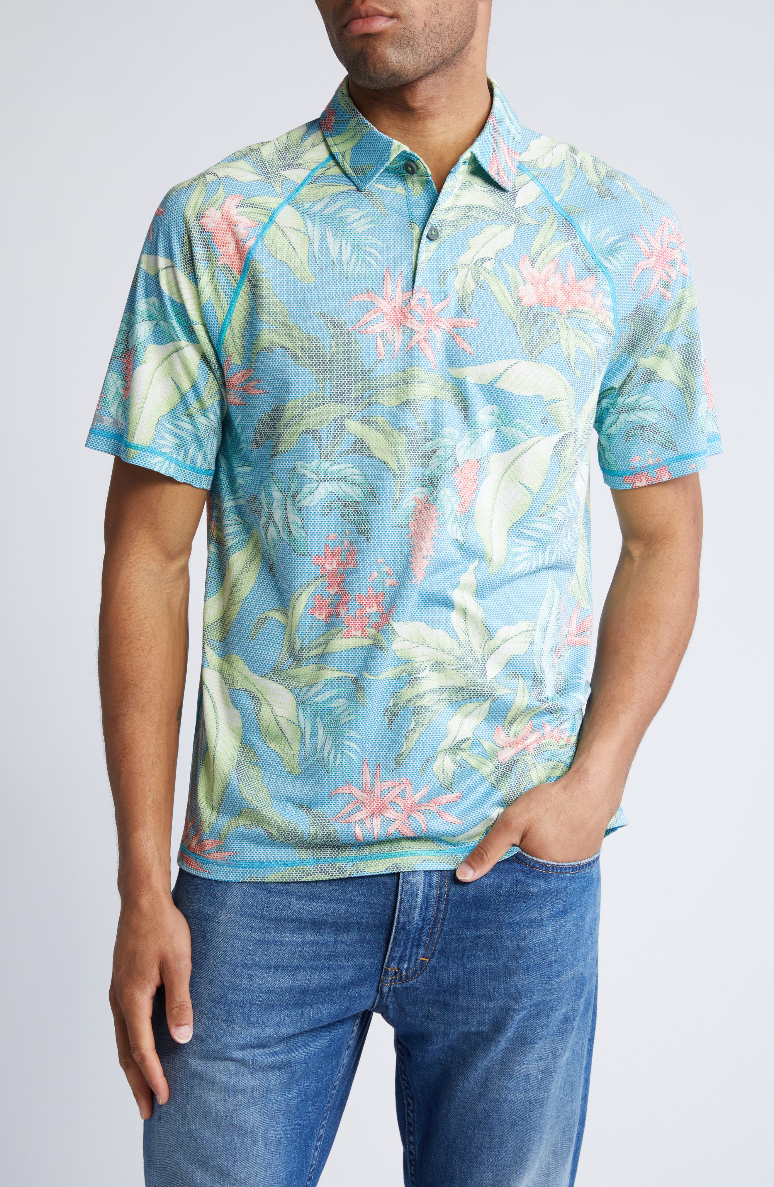 Tommy Bahama Hour Floral Jacquard Polo