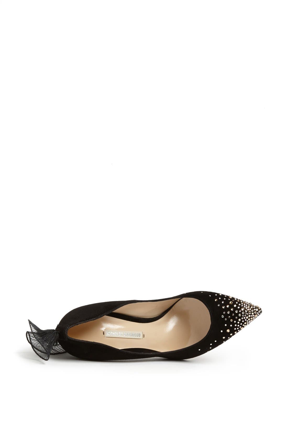 Ruffle Trim Pump, Alternate, color, BLACK/ GOLD